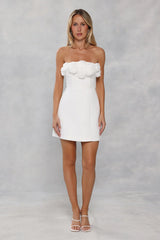 Wild Rose Affair Strapless Mini Dress White