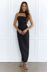 Stylish Fusion Halter Maxi Dress Black