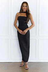 Stylish Fusion Halter Maxi Dress Black