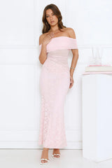 Dewy Delight Lace Maxi Dress Pink