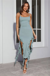 Send A Hint Midi Dress Sage