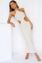 Falling Through Maxi Dress Beige