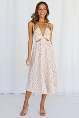 Simple And Sweet Midi Dress Orange