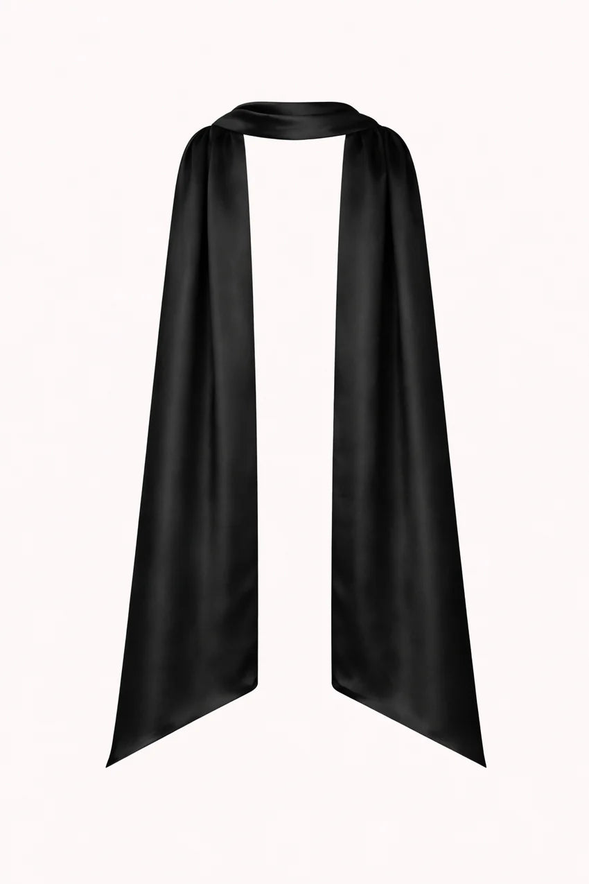 Satin Neck Scarf Black
