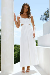 Laced In Time Maxi Dress White