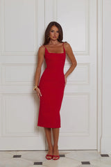 Luxe Collective Midi Dress Red