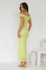 Old Love Off Shoulder Maxi Dress Lime