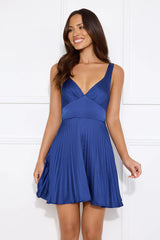 Dance Session Satin Mini Dress Navy