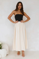 Lights Low Strapless Maxi Dress Cream
