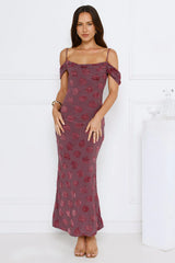 Petal Kiss Off Shoulder Maxi Dress Purple