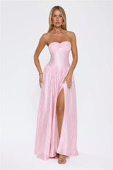 Jewel Of The Night Strapless Maxi Dress Pink