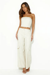 Moved In Wide Leg Pants Beige