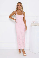 Daydreaming Light Embroidered Maxi Dress Pink