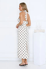 Spotlight Babe Halter Maxi Dress Beige