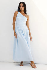 Seashell Moments One Shoulder Maxi Dress Blue