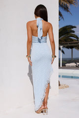Stefani Halter Midi Dress Blue