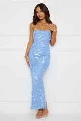 Amber Zest Mesh Maxi Dress Blue