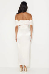 Formal Affair Satin Maxi Dress Pearl