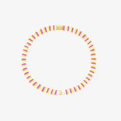 Raspberry Alphabet Stretch Bracelet