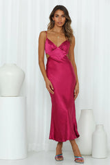 Thanks I Bought It Midi Dress Fuchsia