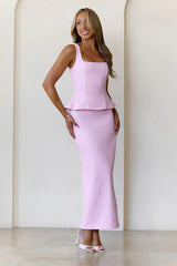 Sculpted Grace Maxi Dress Pink