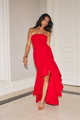 Extravagant Events Strapless Maxi Dress Red