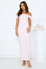 Fleur Reverie Off Shoulder Maxi Dress Pink