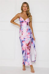Party In Brooklyn Satin Maxi Dress Purple