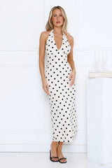 Spotlight Babe Halter Maxi Dress Beige