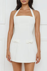 Vienna Vibes Halter Mini Dress White