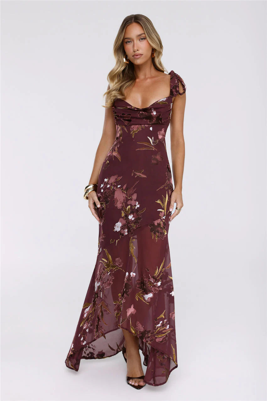 Closet Highlight Maxi Dress Burgundy