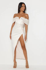 Formal Affair Satin Maxi Dress Pearl