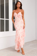 One Love Mesh Maxi Dress Pink