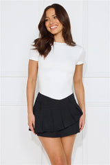 Midnight Delight Mid Waisted Denim Mini Skirt Black