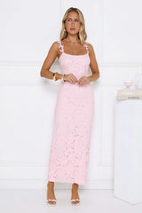 Daydreaming Light Embroidered Maxi Dress Pink
