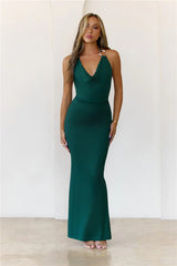 Vibe Setter Halter Maxi Dress Green