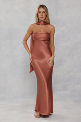 Satin Neck Scarf Bronze