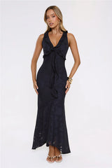 Shimmer Petal Maxi Dress Navy
