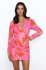 Luxe Boat Party Mini Dress Pink