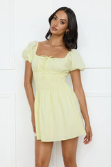 Soft Daylight Mini Dress Yellow