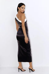Gift Of All Satin Midi Dress Black