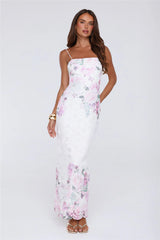 Wardrobe Flex Embroidered Maxi Dress White
