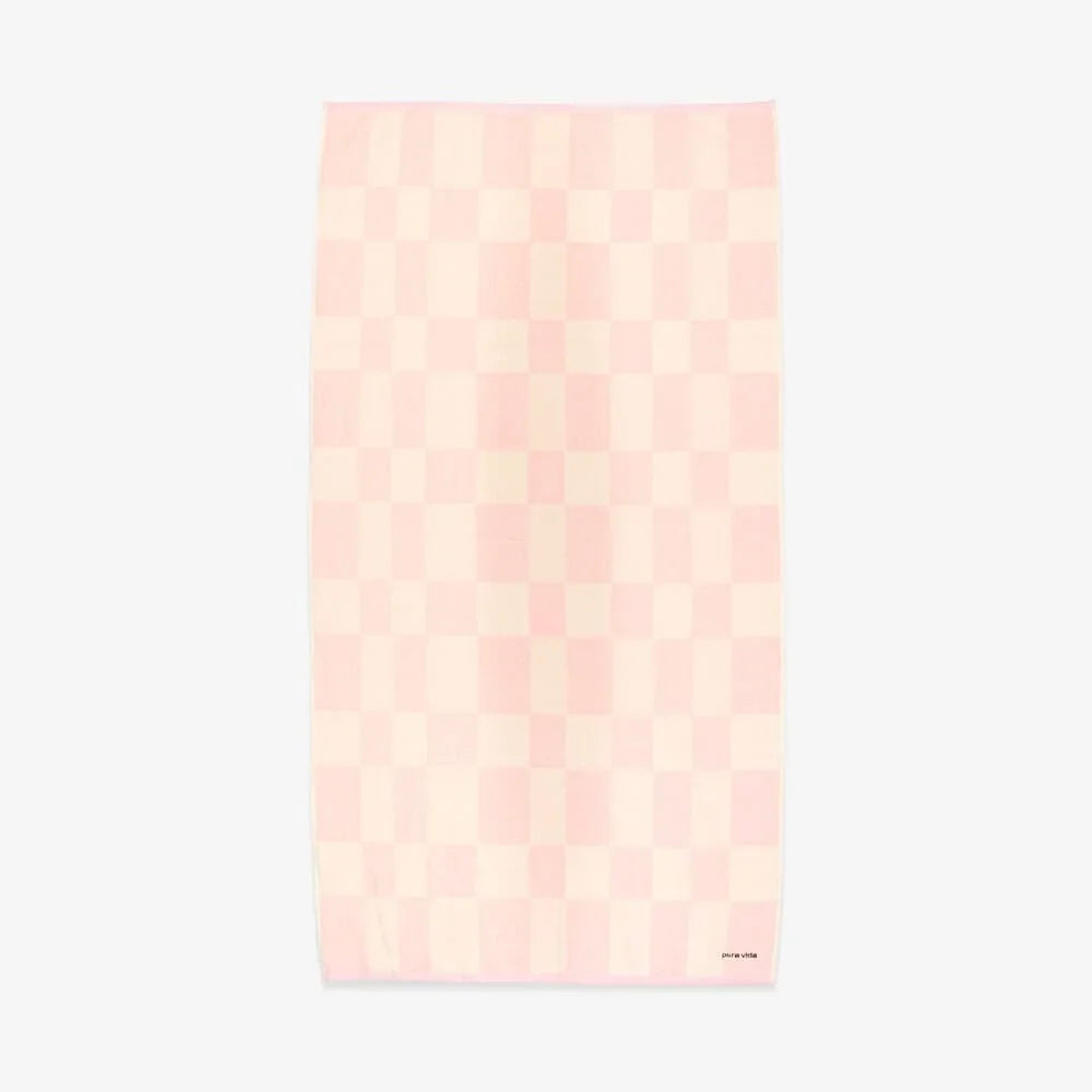 Pink & White Checkerboard Towel