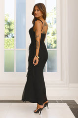 Elevated Attitude Mesh Maxi Dress Black