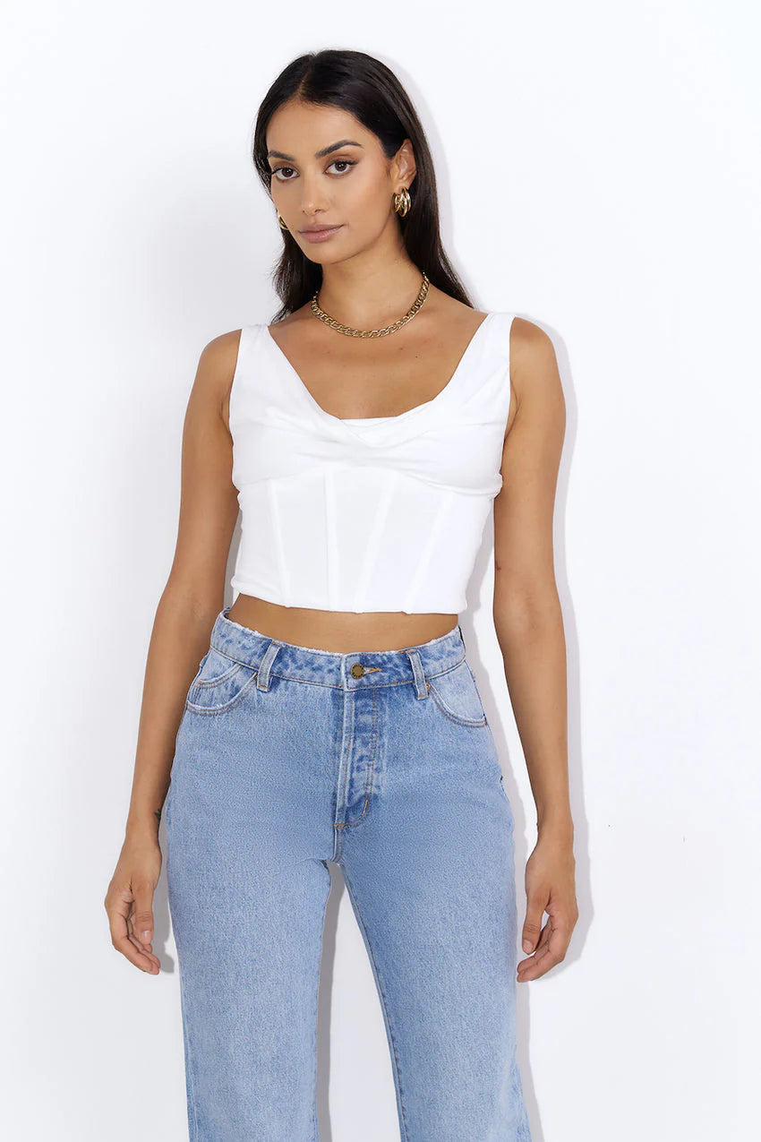 Drinks With You Crop Top White