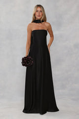 Satin Neck Scarf Black