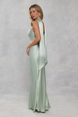 Satin Neck Scarf Sage Green