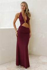 Lumia Halter Maxi Dress Plum