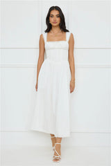 Luxe Serene Midi Dress White