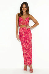 Shopaholic Mesh Maxi Skirt Red